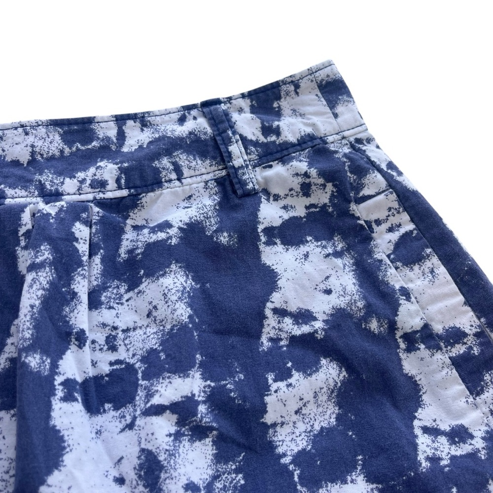 Fossil Women’s Size 12 Blue White Tie-dye Pleated Lined A-line Mini Skirt Cotton - Picture 5 of 16